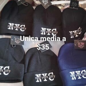 NYC Black and Blue Beanie Set